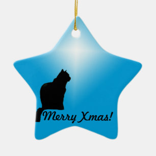 Ornament/ster - Kat silhouet Keramisch Ornament