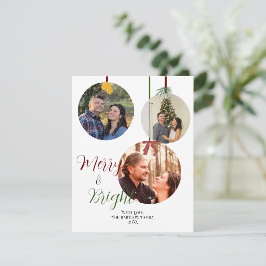 Ornament Stijl Vakantie Kerstmis Kaart Zes Afbeeld (Staand voorkant)