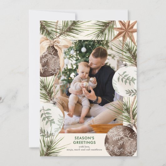 Ornament Surround Photo Holiday Kaart (Voorkant)