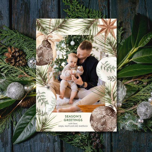 Ornament Surround Photo Holiday Kaart