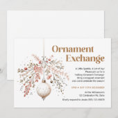 Ornament Swap Party Invitation Ornament Exchange Feestdagenkaart (Voorkant / Achterkant)