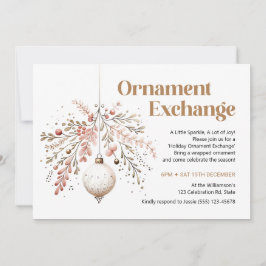 Ornament Swap Party Invitation Ornament Exchange Feestdagenkaart