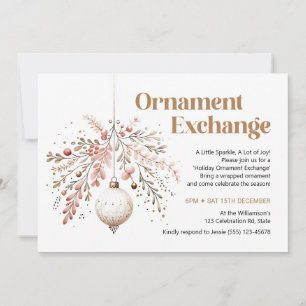 Ornament Swap Party Invitation Ornament Exchange Feestdagenkaart