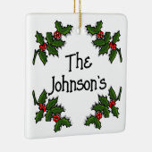 Ornament - Tekst omlijst in Holly Branches (Rechts)