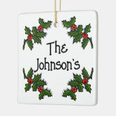 Ornament - Tekst omlijst in Holly Branches (Links)