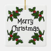 Ornament - Tekst omlijst in Holly Branches (Achterkant)