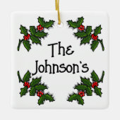 Ornament - Tekst omlijst in Holly Branches (Voorkant)