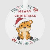 Ornament tijger kerstwinter winterdieren tijger (voorkant)
