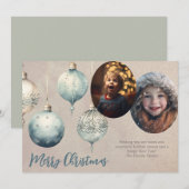 Ornament twee foto Feestdagenkaart (Voorkant / Achterkant)