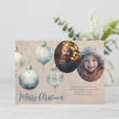 Ornament twee foto Feestdagenkaart (Staand voorkant)