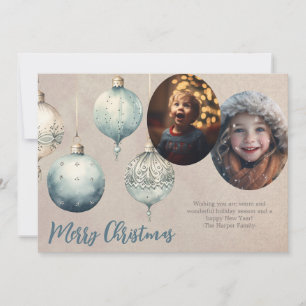  Ornament twee foto Feestdagenkaart