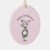 Ornament Twins a Pink and Blue Side w Names / Year (Rechts)