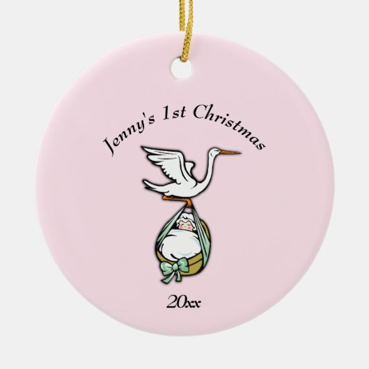 Ornament Twins a Pink and Blue Side w Names / Year (Voorkant)