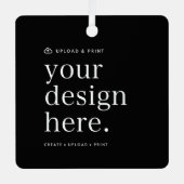 Ornament Uw Ontwerp Upload Metal Square (Voorkant)