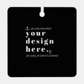 Ornament Uw Ontwerp Upload Metal Square (Achterkant)