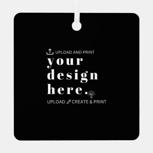 Ornament Uw Ontwerp Upload Metal Square (Achterkant)