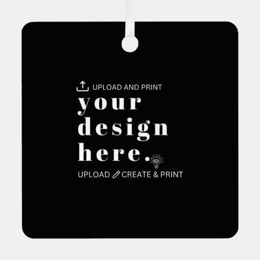 Ornament Uw Ontwerp Upload Metal Square (Voorkant)