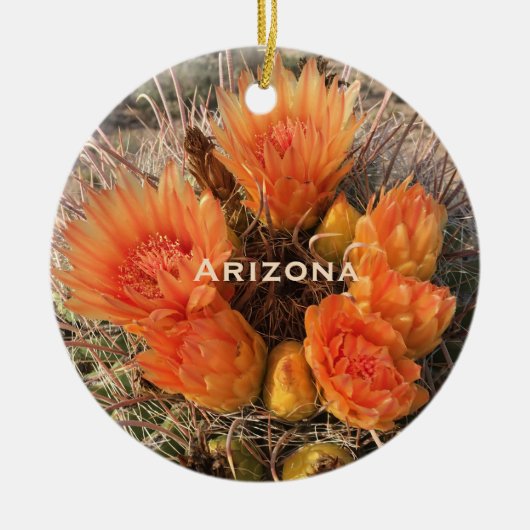 Ornament van Arizona Barrel Cactus Flower (Voorkant)