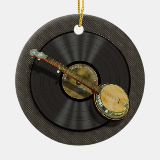 Ornament van banjo- en vinylplatenmodel (Voorkant)