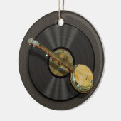 Ornament van banjo- en vinylplatenmodel (Links)