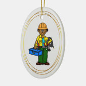 Ornament van Black African of Tan Lineman (Links)