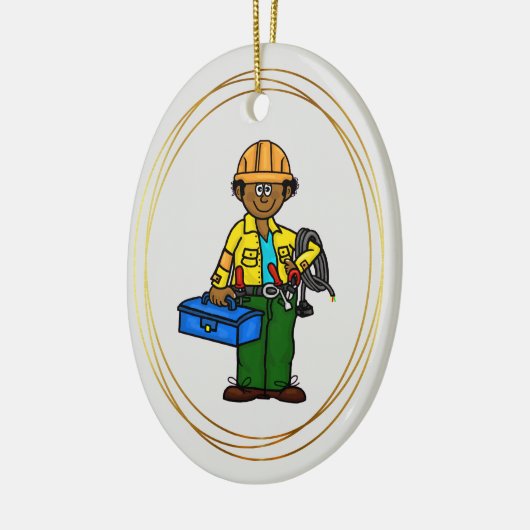 Ornament van Black African of Tan Lineman (Links)