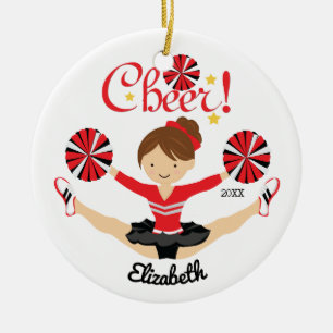 Ornament van Black & Gold Cheer Dark Hair Cheerlea