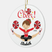 Ornament van Black & Gold Cheer Dark Hair Cheerlea (Links)