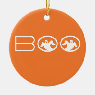 Ornament van Boo Halloween, Oranje en wit