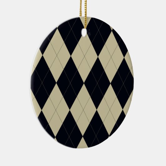 Ornament van Cream en Black Argyle (Rechts)