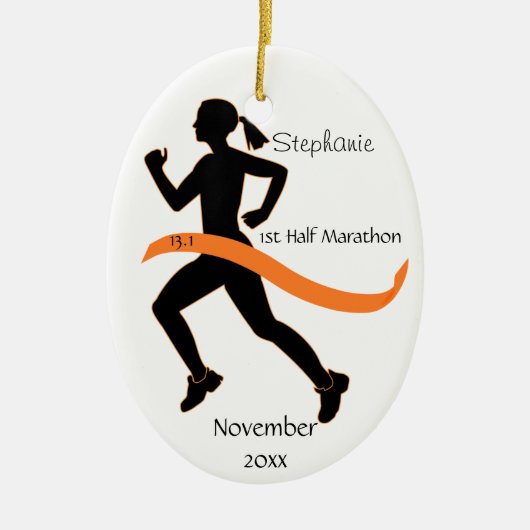 Ornament van de Agent van de Marathon van de vrouw (Voorkant)