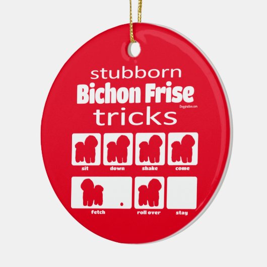 Ornament van de Bichon Frise Tricks (Links)