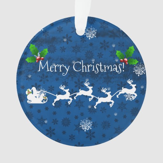 Ornament van de blauwe kerstman, met de dij en de  (voorkant)