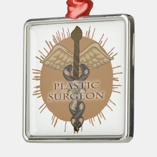 Ornament van de Caduceus Square plastic chirurg (Links)