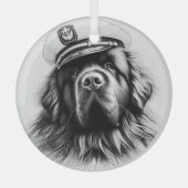 Ornament van de Captain Newfoundland Dog Circle (Voorkant)