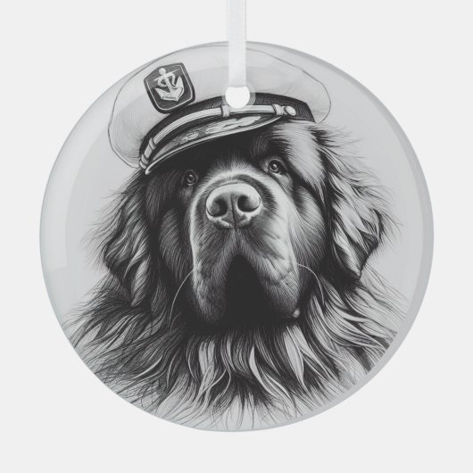 Ornament van de Captain Newfoundland Dog Circle (Voorkant)