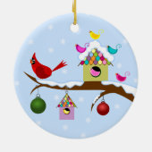 Ornament van de Colorful Winter Birds Round (Achterkant)