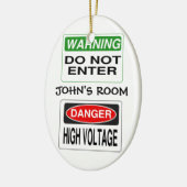 Ornament van de deur van de waarschuwing - pas aan (Links)