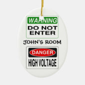 Ornament van de deur van de waarschuwing - pas aan (Voorkant)