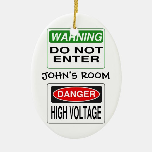 Ornament van de deur van de waarschuwing - pas aan (Voorkant)