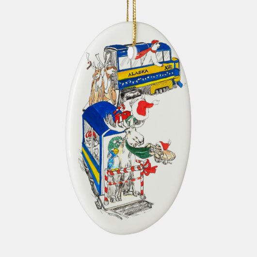 Ornament van de flitsende kerstboom met wilde dier (Rechts)