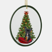 Ornament van de Franse Bulldog en de kerstboom (Rechts)