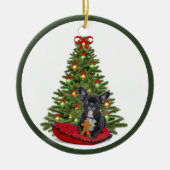 Ornament van de Franse Bulldog en de kerstboom (Voorkant)