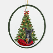 Ornament van de Franse Bulldog en de kerstboom (Links)
