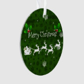 Ornament van de groene Santa's Slaapse en rendiere (voorkant)