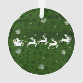 Ornament van de groene Santa's Slaapse en rendiere (achterkant)