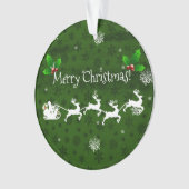 Ornament van de groene Santa's Slaapse en rendiere (voorkant)
