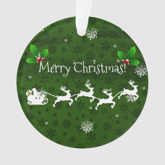 Ornament van de groene Santa's Slaapse en rendiere (voorkant)
