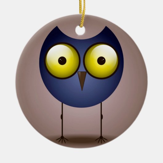 Ornament van de grote eyed Blue Owl (Voorkant)