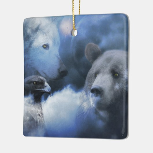 Ornament van de kerstfeestdag van de Wolf, de Eagl (Links)